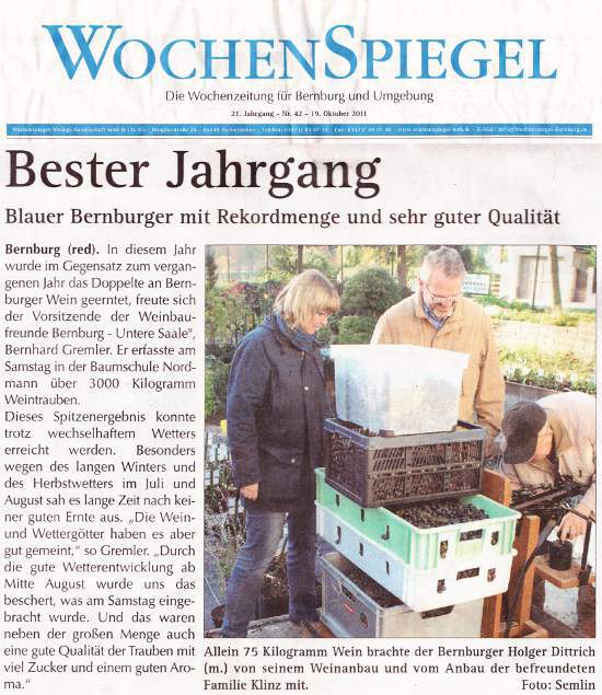 Pressebeitrag Wochenspiegel 'Bester Jahrgang'